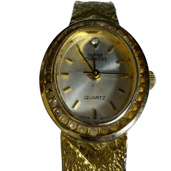 Sarah Coventry Quartz Womans Gold Tone Japan Movement Wrist Watch Needs Battery - Picture 4 of 9